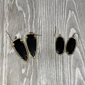 Kendra Scott Black Stone Bundle - 2 pairs of earrings